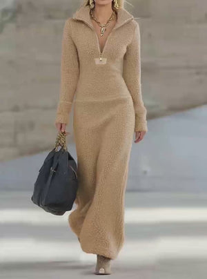 Fleece-Lined Long-Sleeve Dress