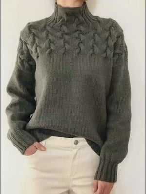 High-Neck Long-Sleeve Knit
