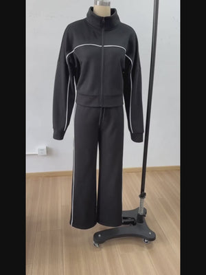 Casual Half-Turtleneck Two-Piece Set